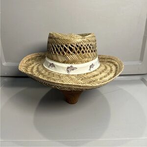 NWT Gold Coast Men's Sun wear Straw Fly Fishing Hat OSFM Trout Salmon Colorado
